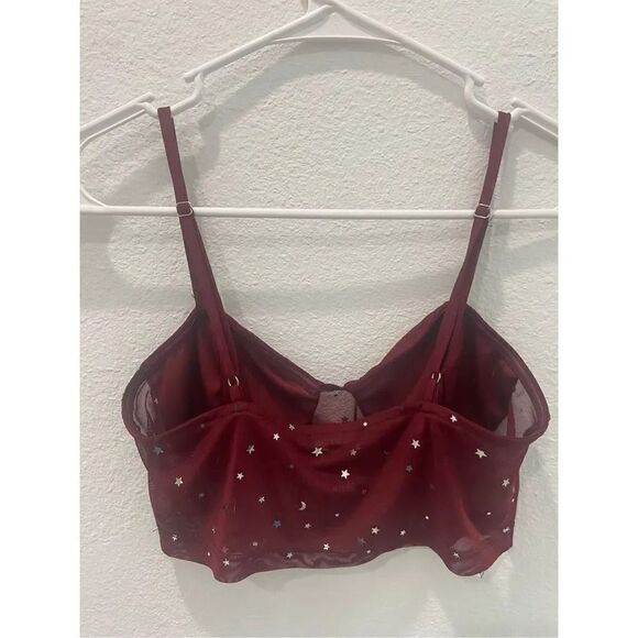 Forever 21 Stars and Moons Cropped Mesh Top Size Small - Picture 6 of 6